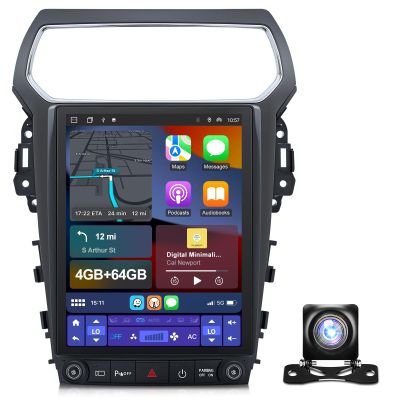 12.1" Car Radio Upgrade for Ford Explorer 2011-2019,Wireless CarPlay Android Auto,Android 13 Head Unit with WiFi SWC GPS 1080P Backup Camera 4+64GB