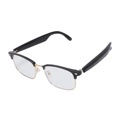 DirectNine Basics Smart Glasses Audio High Definition Sound Voice Assistant Blue Light Blocking Glasses Built in Mic Speakers for Answering Calls Outdoor Activities Gold