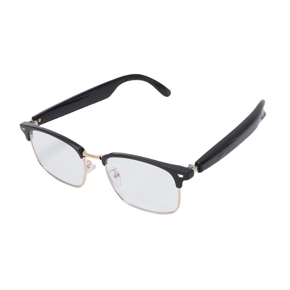 DirectNine Basics Smart Glasses Audio High Definition Sound Voice Assistant Blue Light Blocking Glasses Built in Mic Speakers for Answering Calls Outdoor Activities Gold