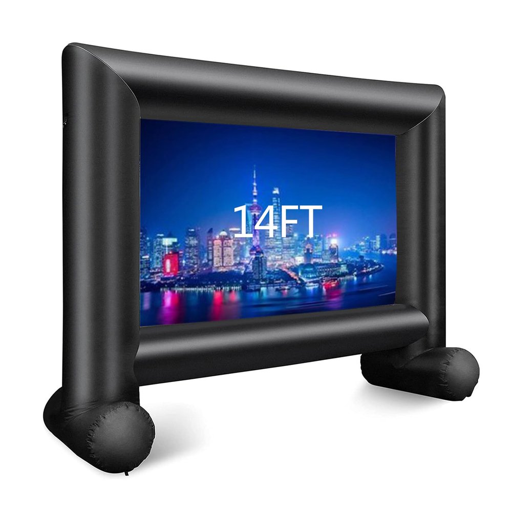 14FT Outdoor Inflatable Movie Screen with Air Blower and Carry Bag PVC airtight Material Easy Set Up for Backyard Home Theater Theme Party