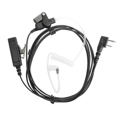 biemotwoway 2-Wire Push-to-Talk Surveillance Earpiece for IC-F3001 F3002 F3003 F4011 V80 Radio - Black Covert Headset w/Clear Acoustic Tube & Quick-Disconnect (Compatible w/ 40+ Models)