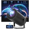 CLOKOWE Projector with WiFi and Bluetooth, 4K FHD 1080P Supported, Portable Outdoor Movie Mini Projector, Auto Keystone, Compatible with iOS/Android/HDMI/TV Stick/Windows view 1