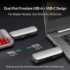 GiGimundo 512GB External Portable SSD, Up to 1073MB/s Dual Port USB C Thumb Drive USB 3.2 Gen 2+USB A Solid State Drives for iPhone 15/16/17/Android/Mac,Silver view 3