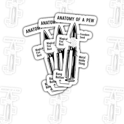 3Pcs Anatomy of A Pew Sticker Bullet Cartridge Gun Firearm Gift for Veterans Gun Lovers Anatomy of A Bullet Stickers Military Shooters Shooting Car Decal for Laptop Water Bottle Toolbox Phone Case 3"