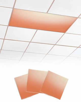 3 PCS Fluorescent Light Covers - Solid Orange Ombre Art Magnetic Light Filters for Ceiling Light,Minimalist Gradient Light Shade Panel for Office Classroom Home Decor,4 x 2 Feet