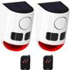 Comboss Solar Motion Sensor Alarm - Motion Sensor Dog Barking 129dB Noise Maker, Outdoor Security Siren Waterproof Motion Activated Detector 4 Work Modes for Farm, Barn, Yard (2 Pack) view 1