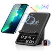AFK Wireless Charging Station with Bluetooth Speaker and Alarm Clock,Wireless Charger Compatible with iPhone,Android Phones(Black) view 1