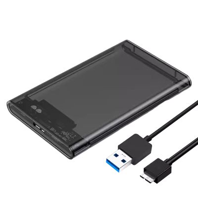 2.5 Inch Clear USB Hard Drive Enclosure | Portable External SSD Case for Data Storage