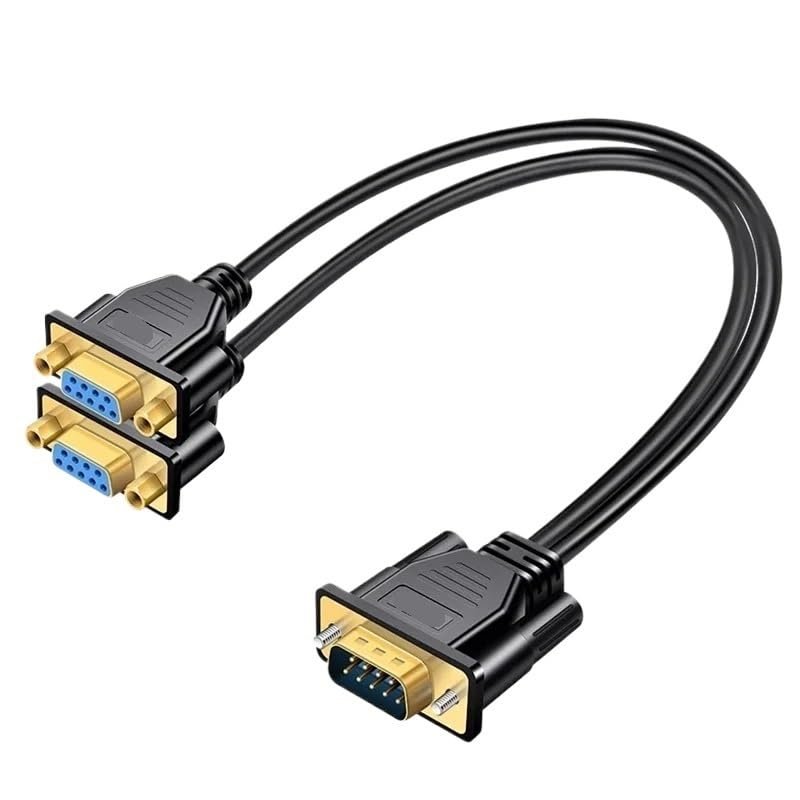 bodateng DB9 9Pin 2 in 1 to 2 Rs232 Data Cable 1m 300cm Male to Female for Cash Register POS Display Serial Splitter Directly Connected COM(0.3m,Male to 2xFemale)