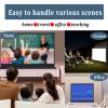 Floor Standing Manual Pull up Projector Screen, Portable Retractable Video Projection Screen, 30 40 50 Home Theater Movie Screen for Home Theater Backyard Cinema, Support 4K Full HD(4:3,40") view 4