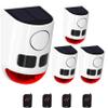 Comboss Solar Motion Sensor Alarm - Motion Sensor Dog Barking 129dB Noise Maker, Outdoor Security Siren Waterproof Motion Activated Detector 4 Work Modes for Farm, Barn, Yard (4 Pack) view 1