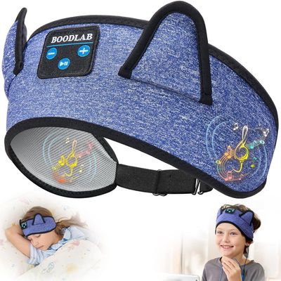 Boodlab Kids 3-in-1 Headband Headphones-Wireless Bluetooth & Wired 3.5mm Jack, Ultra-Thin Speakers, Adjustable Fit for Toddlers, Safe Volume - Ideal for School/Travel/Sleep/Home, Gift for Boy& Girl