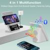 AFK Wireless Charging Station with Bluetooth Speaker and Alarm Clock,Wireless Charger Compatible with iPhone,Android Phones (Gray-White) view 2