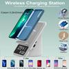 AFK Wireless Charging Station with Bluetooth Speaker and Alarm Clock,Wireless Charger Compatible with iPhone,Android Phones (Gray-White) view 3