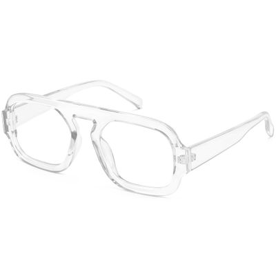 MEETSUN Oversized Retro Square Aviator Computer Blue Light Blocking Glasses for Women Men Fashion Fake Eyeglasses Clear