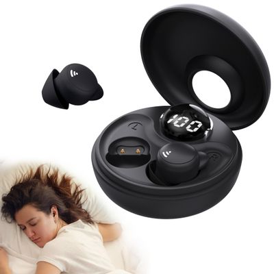 sunvito Sleep Earbuds for Side Sleepers, Mini Invisible Wireless Bluetooth 5.3 Micro Sleep Headphones, Hidden Earbuds for Small Ears Sleeping, Working, Hiking, Exercise(Black)