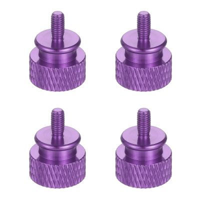 MECCANIXITY 4Pcs M3x6 Aluminum Thumb Screws, 12x16mm(ODxH) Computer Case Thumb Screws for PC Side Panel Motherboard Mounting Screw, Purple