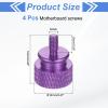 MECCANIXITY 4Pcs M3x6 Aluminum Thumb Screws, 12x16mm(ODxH) Computer Case Thumb Screws for PC Side Panel Motherboard Mounting Screw, Purple view 2