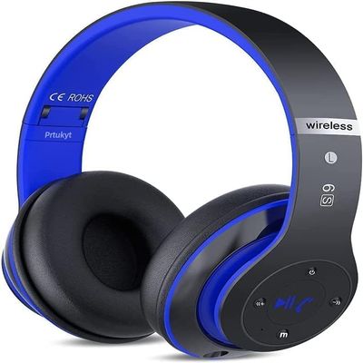 6S Bluetooth Headphones Over-Ear, Hi-Fi Stereo Foldable Wireless Stereo Headsets Earbuds with Built-in Mic, Volume Control, FM for iPhone/Samsung/iPad/PC (Blue)