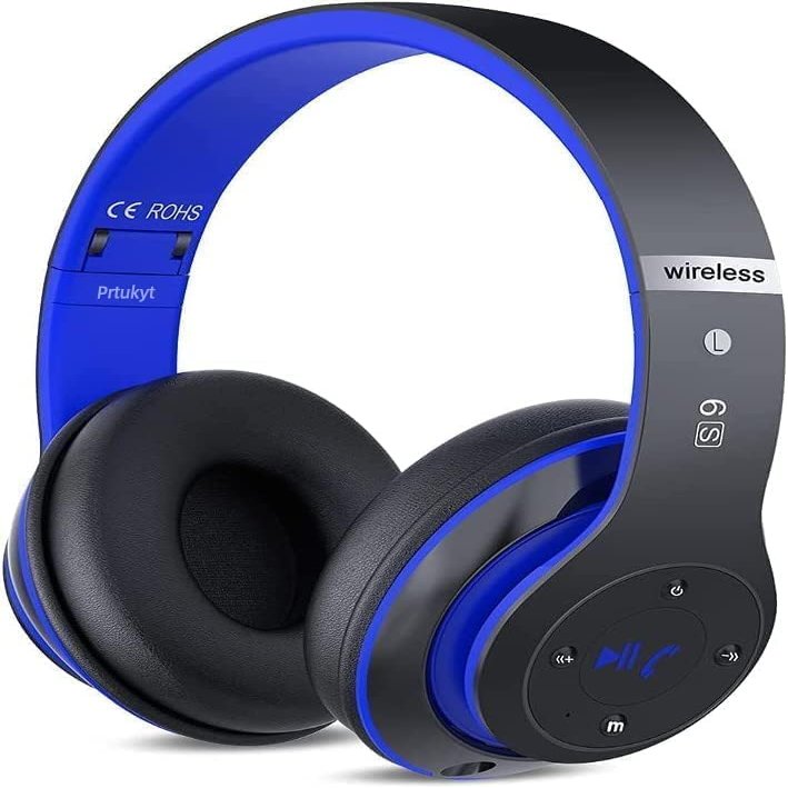 6S Bluetooth Headphones Over-Ear, Hi-Fi Stereo Foldable Wireless Stereo Headsets Earbuds with Built-in Mic, Volume Control, FM for iPhone/Samsung/iPad/PC (Blue)