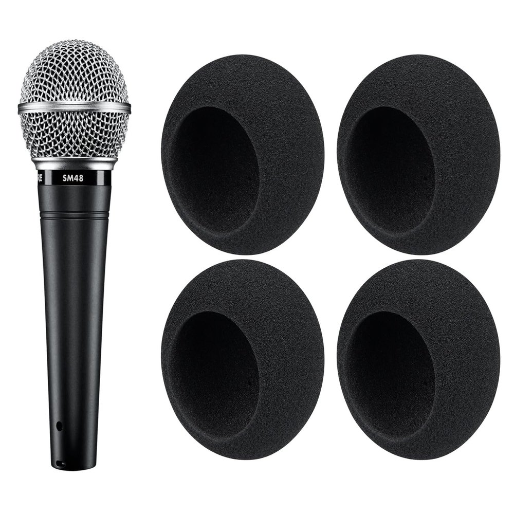 SOULWIT 4Pcs Pop Filter for Shure SM48/PGA48/PGA58 - Black