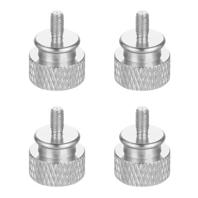 MECCANIXITY 4Pcs M3x6 Aluminum Thumb Screws, 12x16mm(ODxH) Computer Case Thumb Screws for PC Side Panel Motherboard Mounting Screw, Silver