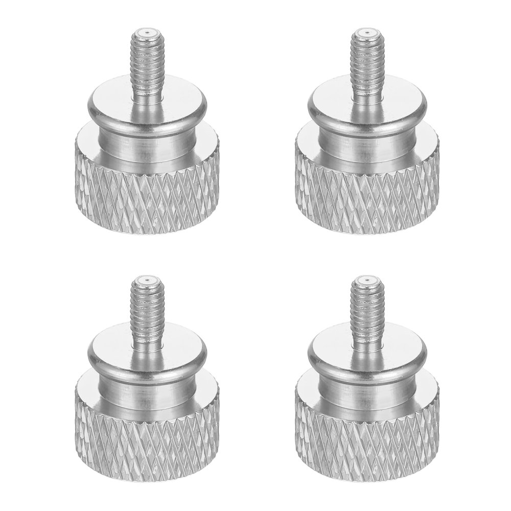 MECCANIXITY 4Pcs M3x6 Aluminum Thumb Screws, 12x16mm(ODxH) Computer Case Thumb Screws for PC Side Panel Motherboard Mounting Screw, Silver