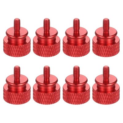 MECCANIXITY 8Pcs M3x6 Aluminum Thumb Screws, 12x16mm(ODxH) Computer Case Thumb Screws for PC Side Panel Motherboard Mounting Screw, Burgundy