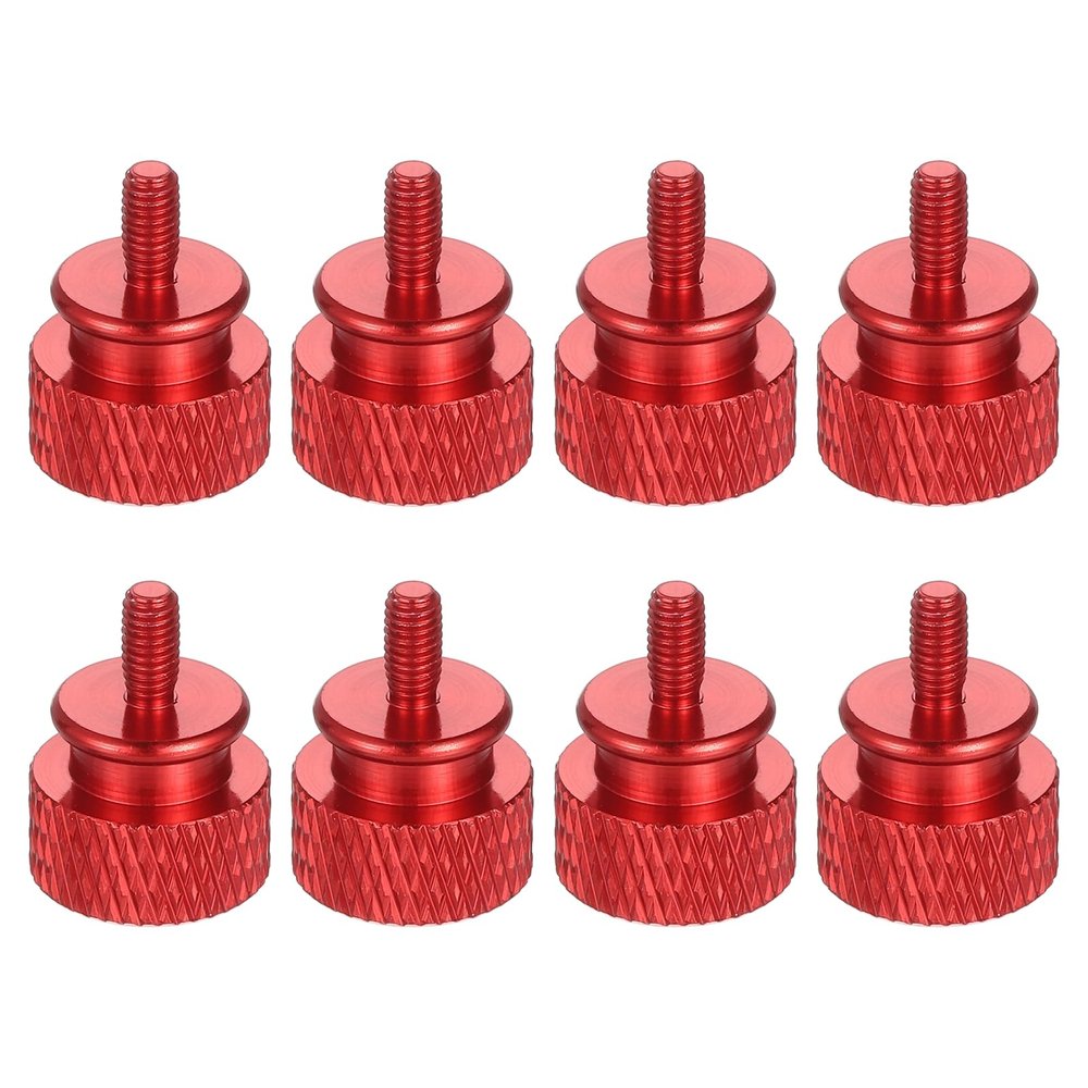MECCANIXITY 8Pcs M3x6 Aluminum Thumb Screws, 12x16mm(ODxH) Computer Case Thumb Screws for PC Side Panel Motherboard Mounting Screw, Burgundy