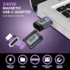 EndlesShine USB C Magnetic Adapter 2 Pack Straight Adapter USB 4.0 24 PIN 40Gbps PD 240W Phone OTG Detachable & Extender 8K 60Hz Video for iPhone17/16/15, Thunderbolt 3/4, MacBook, PS5 PSVR2 (Black) view 2