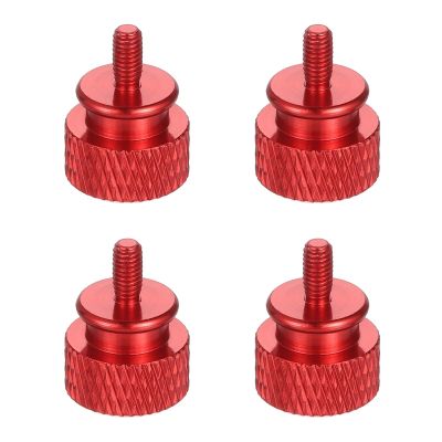 MECCANIXITY 4Pcs M3x6 Aluminum Thumb Screws, 12x16mm(ODxH) Computer Case Thumb Screws for PC Side Panel Motherboard Mounting Screw, Burgundy