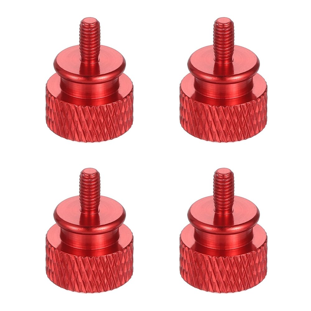MECCANIXITY 4Pcs M3x6 Aluminum Thumb Screws, 12x16mm(ODxH) Computer Case Thumb Screws for PC Side Panel Motherboard Mounting Screw, Burgundy