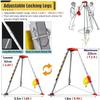 Tripod Confined Space Tripod Kit Tripod Rescue System with Safe Belt, 1800lbs Winch, Falling Protector Bracket for Well/Tunnel/Sewers view 3