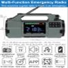 ZHIWHIS Emergency Radio with Bluetooth, Multi-Function Portable Radios with LCD VA Display, FM/MW/SW/VHF/WB Receiver with Alerts, Hand Crank/Solar/USB Charging, 5000mAh for Emergencies ZWS-908(Green) view 2