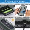 ZHIWHIS Emergency Radio with Bluetooth, Multi-Function Portable Radios with LCD VA Display, FM/MW/SW/VHF/WB Receiver with Alerts, Hand Crank/Solar/USB Charging, 5000mAh for Emergencies ZWS-908(Green) view 4