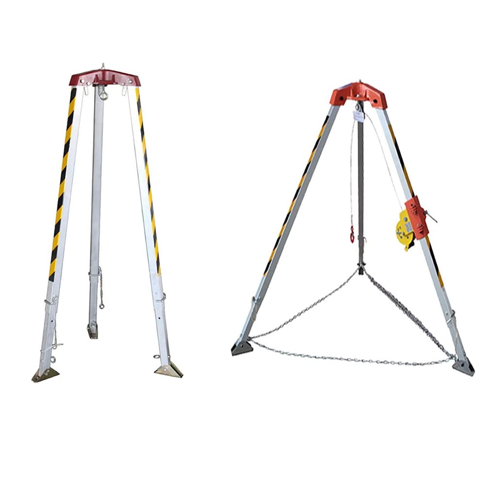 Portable Folding Aluminum Enclosed Space Tripod kit, Tunnels Pipelines Wellhead Multifunction Emergency Rescue Tripod with 20m Cable Winch