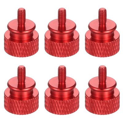 MECCANIXITY 6Pcs M3x6 Aluminum Thumb Screws, 12x16mm(ODxH) Computer Case Thumb Screws for PC Side Panel Motherboard Mounting Screw, Burgundy