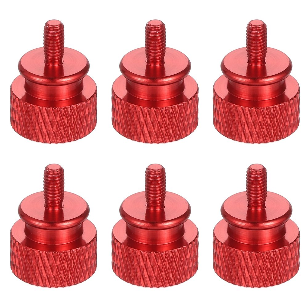 MECCANIXITY 6Pcs M3x6 Aluminum Thumb Screws, 12x16mm(ODxH) Computer Case Thumb Screws for PC Side Panel Motherboard Mounting Screw, Burgundy