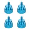 MECCANIXITY 4Pcs M3x6 Aluminum Thumb Screws, 12x16mm(ODxH) Computer Case Thumb Screws for PC Side Panel Motherboard Mounting Screw, Azure view 1