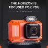 Dpofirs 4K 64MP Vlogging Camera with Autofocus & Webcam2.88" HD Screen & LED Flash18x Zoom 2500mAh 90Min Recording for TikTok (Orange) view 2