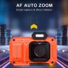 Dpofirs 4K 64MP Vlogging Camera with Autofocus & Webcam2.88" HD Screen & LED Flash18x Zoom 2500mAh 90Min Recording for TikTok (Orange) view 3