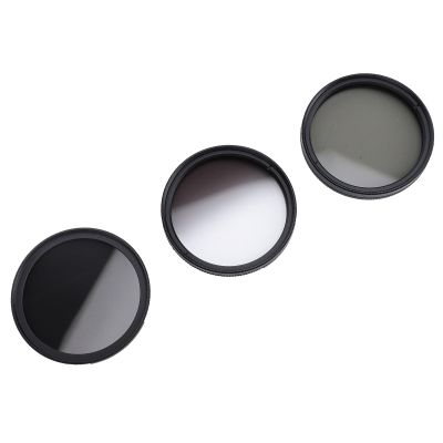 3 in 1 Camera Filter Kit, ND8 CPL GND Filter Set, Aluminum Alloy Optical Glass Filters, Clearer Images, Compatible with Multiple Lens Sizes, Photography Accessories (52mm)