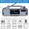 ZHIWHIS Emergency Radio with Bluetooth, Multi-Function Portable Radios with LCD VA Display, FM/MW/SW/VHF/WB Receiver with Alerts, Hand Crank/Solar/USB Charging, 5000mAh for Emergencies ZWS-908(Grey) view 2