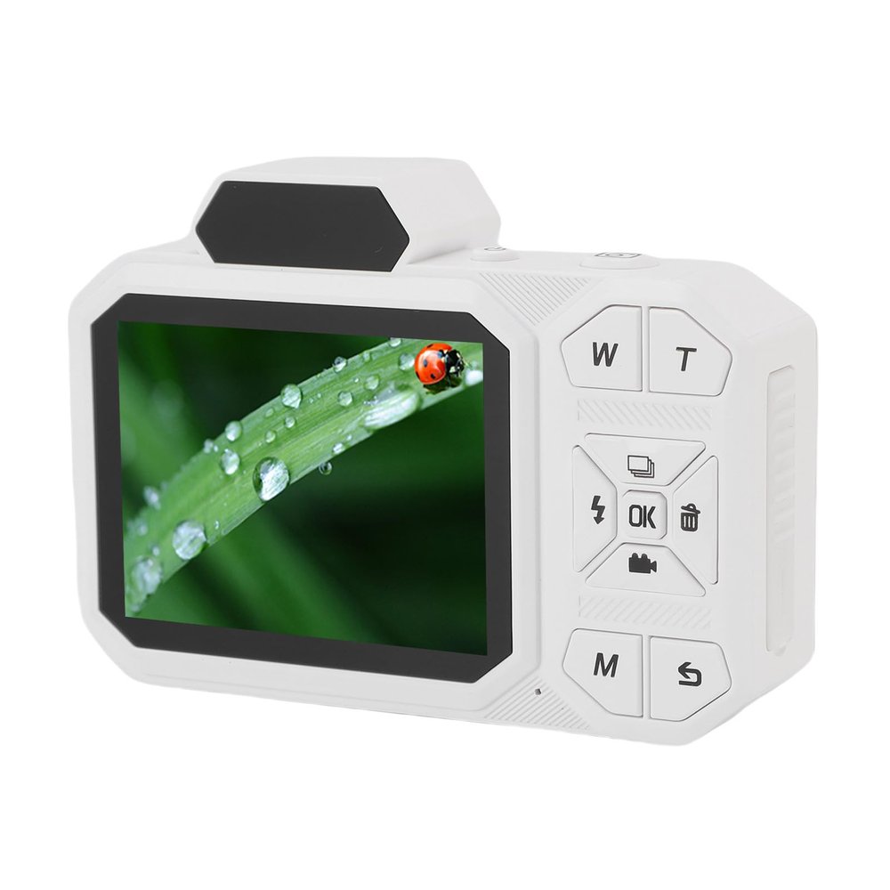 Dpofirs 4K 64MP Vlogging Camera with Autofocus & Webcam2.88" HD Screen & LED Flash18x Zoom 2500mAh 90Min Recording for TikTok (White)