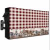 Farmhouse Outdoor TV Cover 60-65 Inch Waterproof & Weatherproof with Roll Up Front Flat,American Country Star Barn Red Brown Plaid Berry Outside Zipper TV Screen Protector with Remote Control Pocket view 1