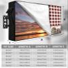Farmhouse Outdoor TV Cover 60-65 Inch Waterproof & Weatherproof with Roll Up Front Flat,American Country Star Barn Red Brown Plaid Berry Outside Zipper TV Screen Protector with Remote Control Pocket view 2