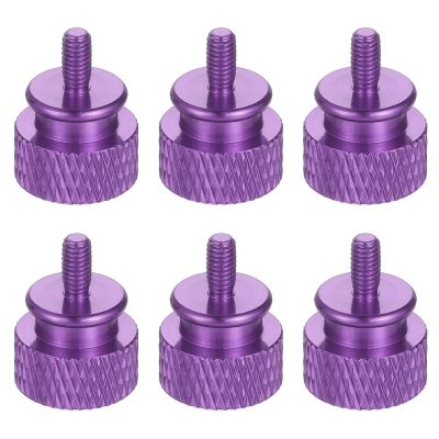 MECCANIXITY 6Pcs M3x6 Aluminum Thumb Screws, 12x16mm(ODxH) Computer Case Thumb Screws for PC Side Panel Motherboard Mounting Screw, Purple
