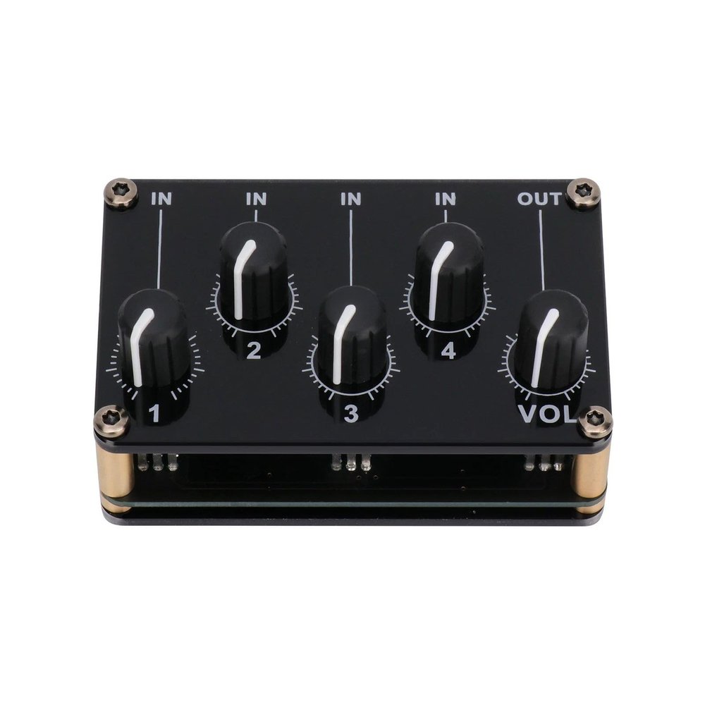 Ultra Low-Noise Audio Mixer, 4 Channel Line Multi-Device Mixer for Sub-Mixing for Small Club or Bar