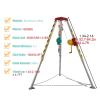 Aluminum Alloy Rescue Tripod with 20m Anti-Fall Device, Multifunctional 1200LBS Confined Space Tripod, Exploration Wellhead Lifting Tripod Kit (One Color 1200LBS) view 2