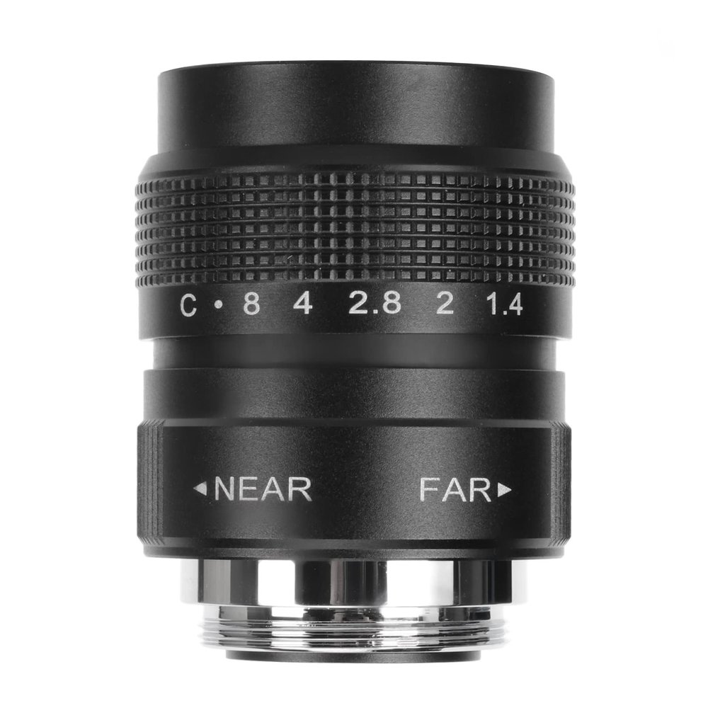 25mm F1.4 CCTV Lens, C Mount Camera Lens, Rugged Aluminum Housing, Widest Field of View, Manual Aperture Adjustment, Advanced Optics for Bars Stores Parking (Black)